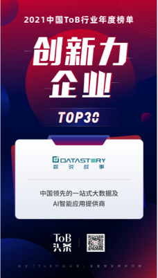 Tob行业头条
『年度创新力企TOP30』